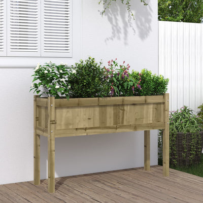 Ulkokukkalaatikko jaloilla 110x31x70 cm kyllästetty mänty - Vuodevaatteet