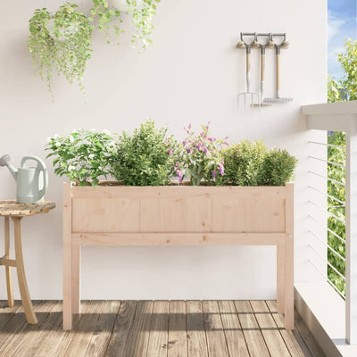 Ulkokukkalaatikko jaloilla 110x31x70 cm täysi mänty - Vuodevaatteet