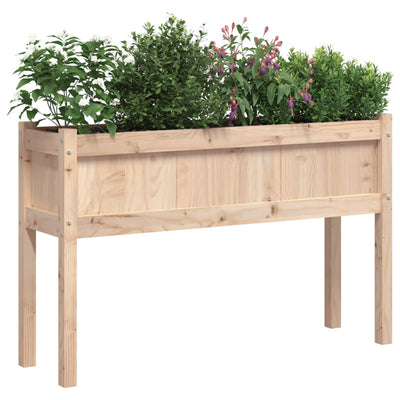 Ulkokukkalaatikko jaloilla 110x31x70 cm täysi mänty - Vuodevaatteet