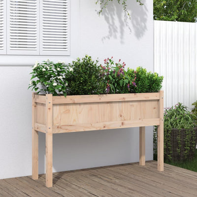 Ulkokukkalaatikko jaloilla 110x31x70 cm täysi mänty - Vuodevaatteet
