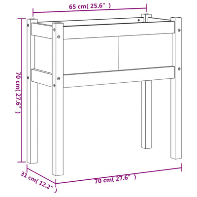 Ulkokukkalaatikko jaloilla vahanruskea 70x31x70 cm täysi mänty - Vuodevaatteet