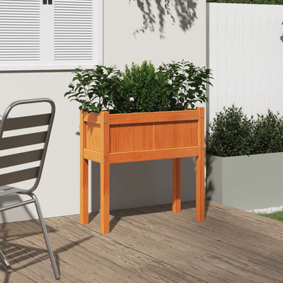 Ulkokukkalaatikko jaloilla vahanruskea 70x31x70 cm täysi mänty - Vuodevaatteet
