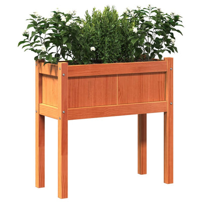 Ulkokukkalaatikko jaloilla vahanruskea 70x31x70 cm täysi mänty - Vuodevaatteet