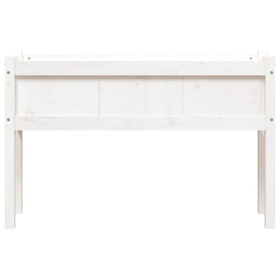 Ulkokukkalaatikko jaloilla valkoinen 110x31x70 cm täysi mänty - Vuodevaatteet