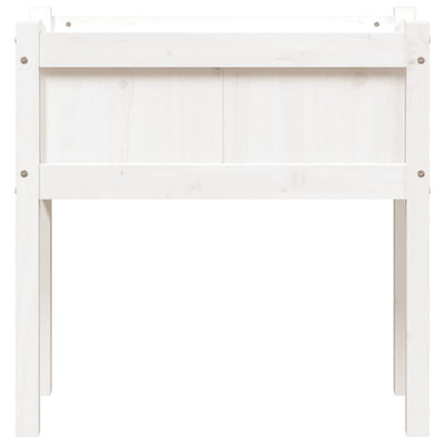 Ulkokukkalaatikko jaloilla valkoinen 70x31x70 cm täysi mänty - Vuodevaatteet