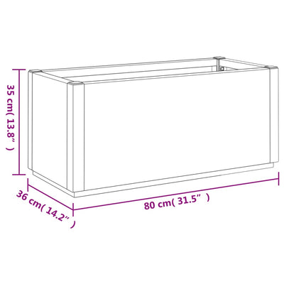 Ulkokukkalaatikko vaaleanruskea 80x36x35 cm PP - Vuodevaatteet