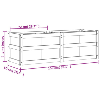 Ulkokukkalaatikko vahanruskea 150x50x50 cm täysi mänty - Vuodevaatteet