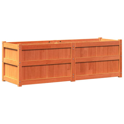Ulkokukkalaatikko vahanruskea 150x50x50 cm täysi mänty - Vuodevaatteet