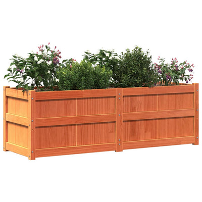 Ulkokukkalaatikko vahanruskea 150x50x50 cm täysi mänty - Vuodevaatteet