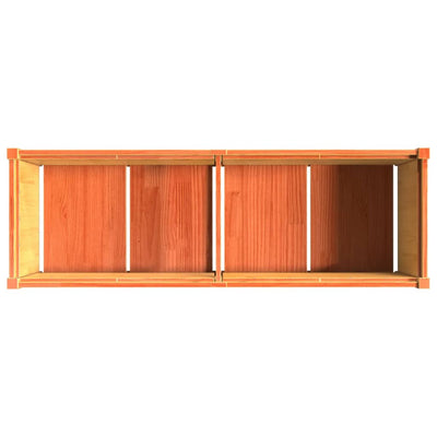 Ulkokukkalaatikko vahanruskea 150x50x50 cm täysi mänty - Vuodevaatteet