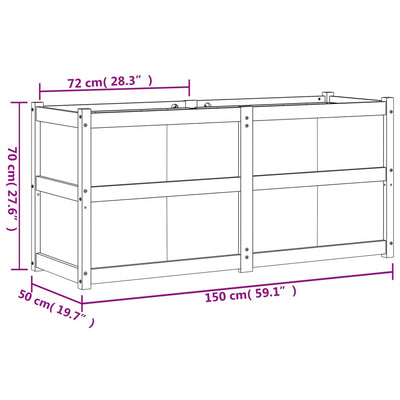 Ulkokukkalaatikko vahanruskea 150x50x70 cm täysi mänty - Vuodevaatteet