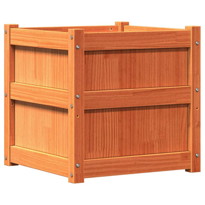 Ulkokukkalaatikko vahanruskea 50x50x50 cm täysi mänty - Vuodevaatteet