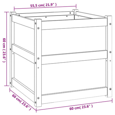 Ulkokukkalaatikko vahanruskea 60x60x60 cm täysi mänty - Vuodevaatteet