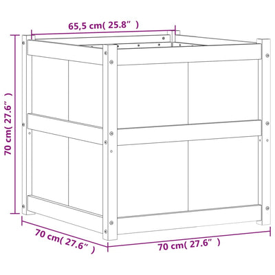 Ulkokukkalaatikko vahanruskea 70x70x70 cm täysi mänty - Vuodevaatteet