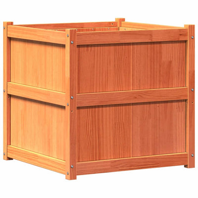 Ulkokukkalaatikko vahanruskea 70x70x70 cm täysi mänty - Vuodevaatteet