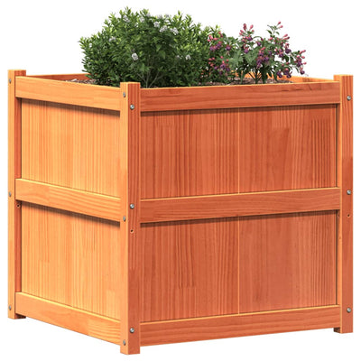 Ulkokukkalaatikko vahanruskea 70x70x70 cm täysi mänty - Vuodevaatteet