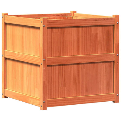 Ulkokukkalaatikko vahanruskea 70x70x70 cm täysi mänty - Vuodevaatteet
