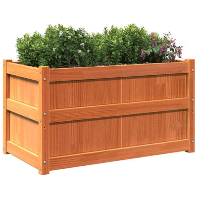 Ulkokukkalaatikko vahanruskea 90x50x50 cm täysi mänty - Vuodevaatteet