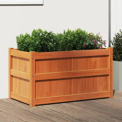 Ulkokukkalaatikko vahanruskea 90x50x50 cm täysi mänty - Vuodevaatteet