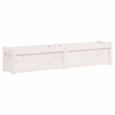 Ulkokukkalaatikko valkoinen 150x31x31 cm täysi mänty - Vuodevaatteet
