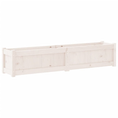 Ulkokukkalaatikko valkoinen 150x31x31 cm täysi mänty - Vuodevaatteet