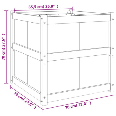 Ulkokukkalaatikko valkoinen 70x70x70 cm täysi mänty - Vuodevaatteet