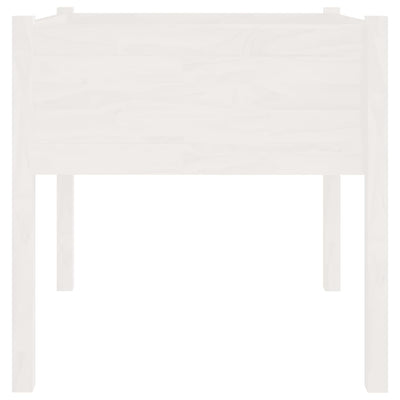 Ulkokukkalaatikko valkoinen 70x70x70 cm täysi mänty - Vuodevaatteet