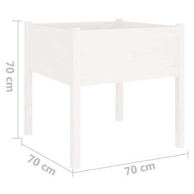 Ulkokukkalaatikko valkoinen 70x70x70 cm täysi mänty - Vuodevaatteet