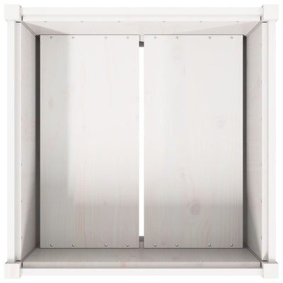 Ulkokukkalaatikko valkoinen 70x70x70 cm täysi mänty - Vuodevaatteet