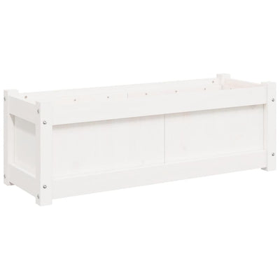 Ulkokukkalaatikko valkoinen 90x31x31 cm täysi mänty - Vuodevaatteet