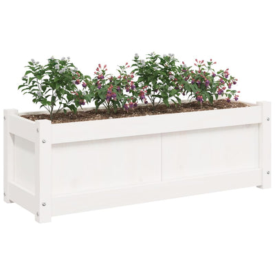 Ulkokukkalaatikko valkoinen 90x31x31 cm täysi mänty - Vuodevaatteet