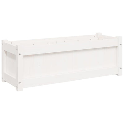 Ulkokukkalaatikko valkoinen 90x31x31 cm täysi mänty - Vuodevaatteet