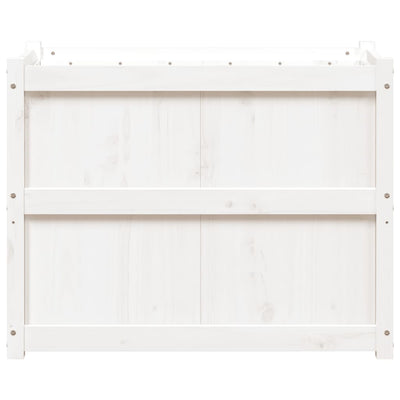 Ulkokukkalaatikko valkoinen 90x50x70 cm täysi mänty - Vuodevaatteet