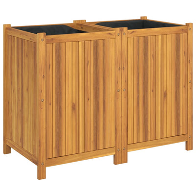 Ulkokukkalaatikko vuorella 100x50x75 cm täysi akasiapuu - Vuodevaatteet