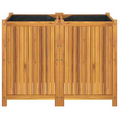 Ulkokukkalaatikko vuorella 100x50x75 cm täysi akasiapuu - Vuodevaatteet