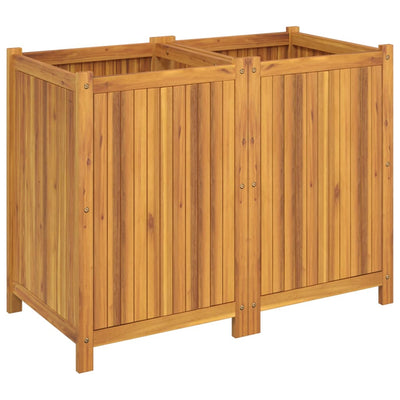 Ulkokukkalaatikko vuorella 100x50x75 cm täysi akasiapuu - Vuodevaatteet