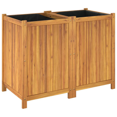 Ulkokukkalaatikko vuorella 100x50x75 cm täysi akasiapuu - Vuodevaatteet
