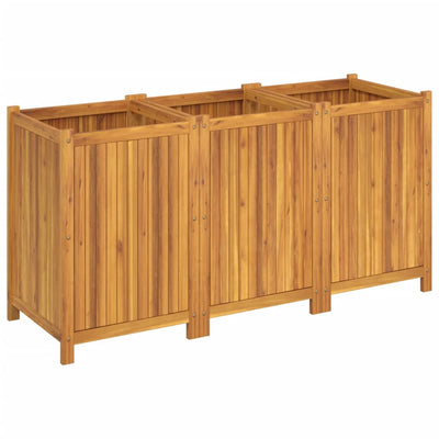 Ulkokukkalaatikko vuorella 150x50x75 cm täysi akasiapuu - Vuodevaatteet