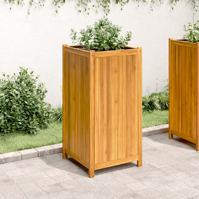 Ulkokukkalaatikko vuorella 50x50x100 cm täysi akasiapuu - Vuodevaatteet