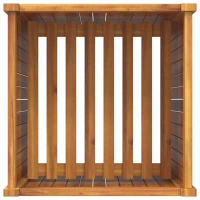 Ulkokukkalaatikko vuorella 50x50x100 cm täysi akasiapuu - Vuodevaatteet