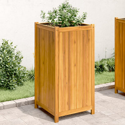 Ulkokukkalaatikko vuorella 50x50x100 cm täysi akasiapuu - Vuodevaatteet