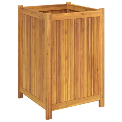 Ulkokukkalaatikko vuorella 50x50x75 cm täysi akasiapuu - Vuodevaatteet