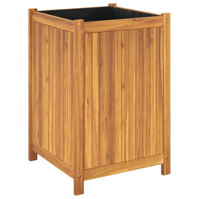 Ulkokukkalaatikko vuorella 50x50x75 cm täysi akasiapuu - Vuodevaatteet