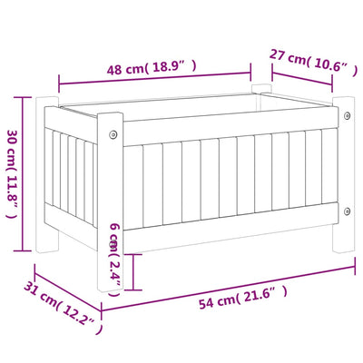 Ulkokukkalaatikko vuorella 54x31x30 cm täysi akasiapuu - Vuodevaatteet