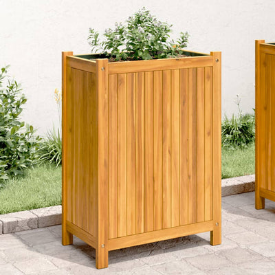Ulkokukkalaatikko vuorella 54x31x75 cm täysi akasiapuu - Vuodevaatteet