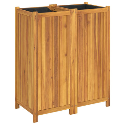 Ulkokukkalaatikko vuorella 84x42x100 cm täysi akasiapuu - Vuodevaatteet