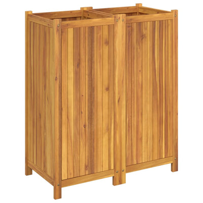 Ulkokukkalaatikko vuorella 84x42x100 cm täysi akasiapuu - Vuodevaatteet