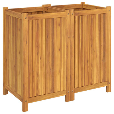 Ulkokukkalaatikko vuorella 84x42x75 cm täysi akasiapuu - Vuodevaatteet