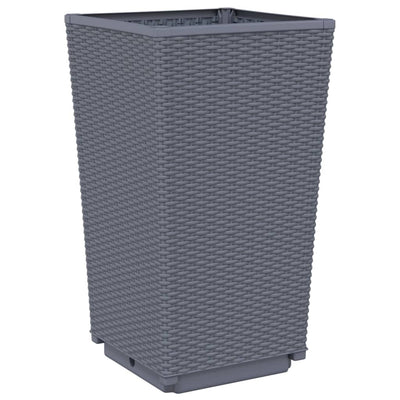 Ulkokukkalaatikot 2 kpl harmaa 32,5x32,5x57 cm PP - Vuodevaatteet