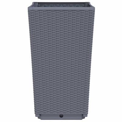 Ulkokukkalaatikot 2 kpl harmaa 32,5x32,5x57 cm PP - Vuodevaatteet